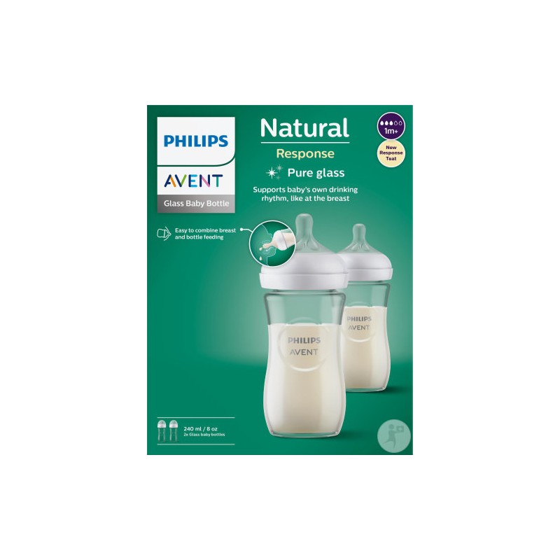 Avent - Biberon Natural en verre nouveau né 0m+ - 2024 - Lalla Nature